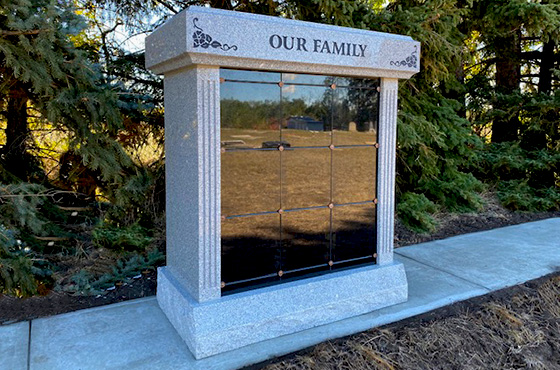 Extended Family Cremation Monument at Sunset Memorial and Stone Ltd.
