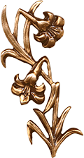 Lily Bronze Applique from Sunset Memorial and Stone Ltd. in Calgary, Alberta Canada