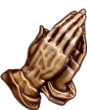 Praying Hands Bronze Applique from Sunset Memorial and Stone Ltd. in Calgary, Alberta Canada