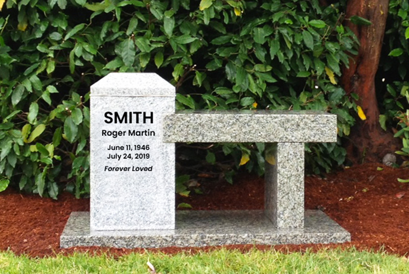 Cremation Bench from Sunset Memorial and Stone